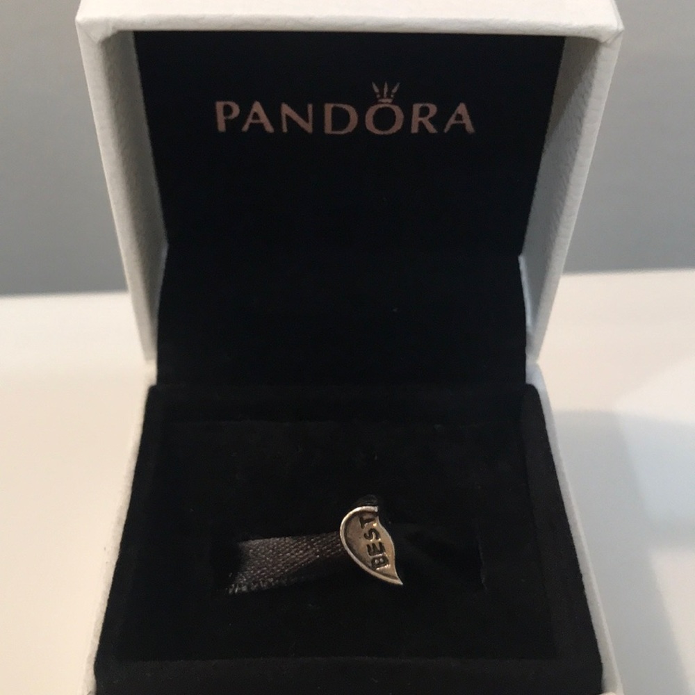 Authentic Pandora .925 sterling silver Best Friend heart charm.